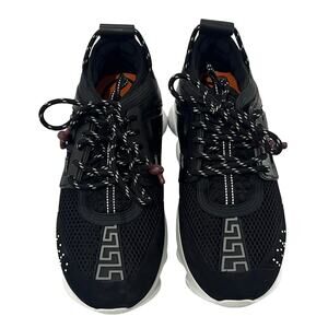 *DS7 VERSACE Men's Chain Reaction Sneakers Black IT43/US10